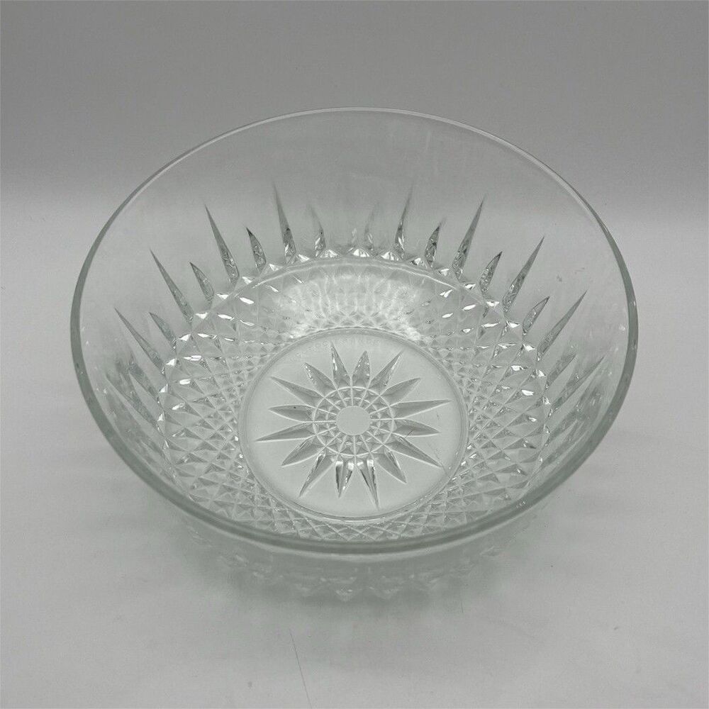 Vintage Arcoroc France Glass Starburst/Diamond Design Serving Bowl